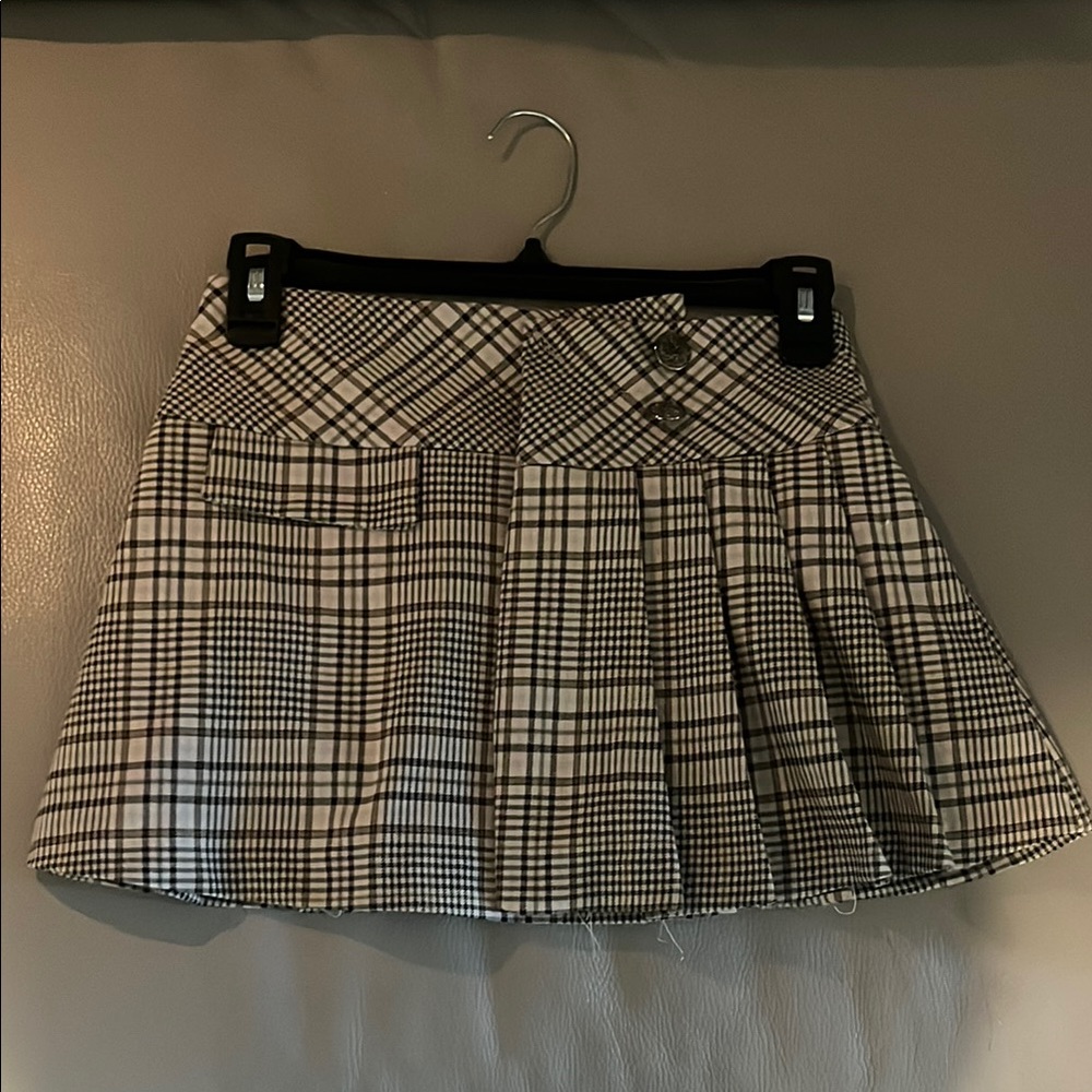 Plaid Black and White Women's Skirt